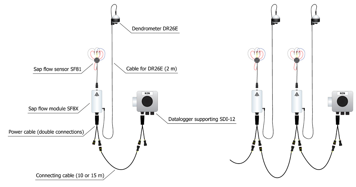 Sap flow system EMS81 SDI12 EMS Brno